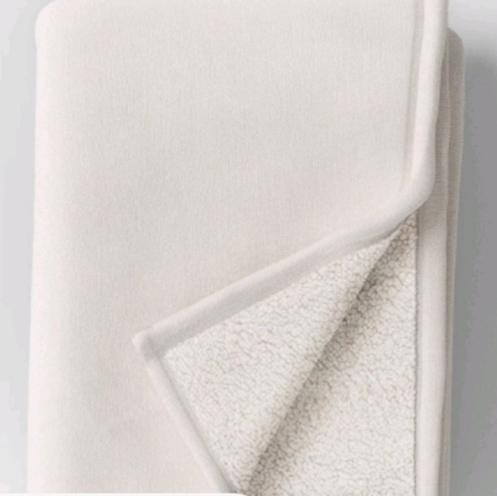 New! Threshold oversized chenille faux shearling luxury knit throw blanket cream